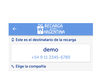 Recargas Gratis desde Argentina. Recargas a Argentina.